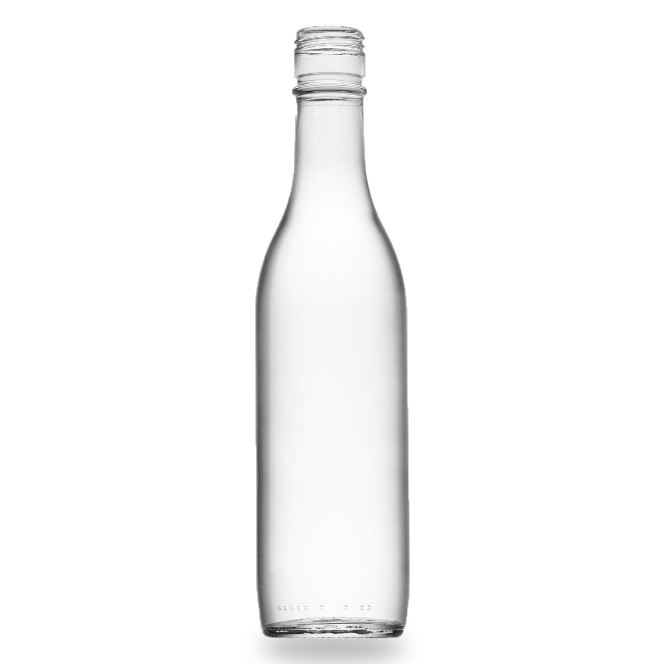 350ml Clear Beer Glass bottle with Aluminum Cap 350ml