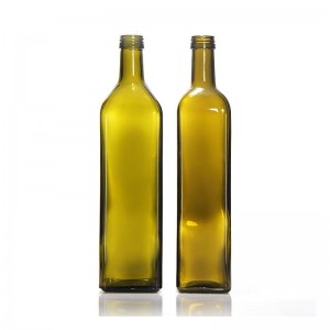 Sötétzöld Marasca olajos olívaüveg zsugorfóliával 500 ml