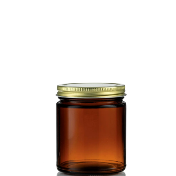 118ml (4oz) Frosted and Amber Glass Jar with Screw Lid