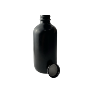 250 ml svart glasflaska med skruvlock