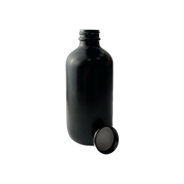 250 ml zwarte glazen fles met schroefdop