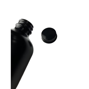 250 ml melna stikla pudele ar skrūvējamu vāciņu