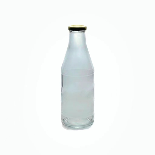 Bottiglia di vetro per succo da 750 ml con tappo a vite dorato