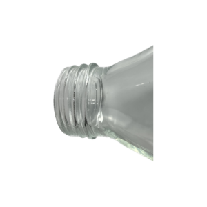 בקבוק חלב זכוכית בצורת מרובעת 340 מ"ל עם מכסה פלסטיק