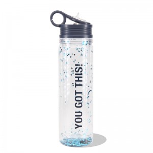18 Years Factory Tritan Mist Spray Water Bottle - GOX Dual-wall Insulated Water Bottle With Glitter With Karabiner Loop For Party Gifts, Birthday Gifts – Rock