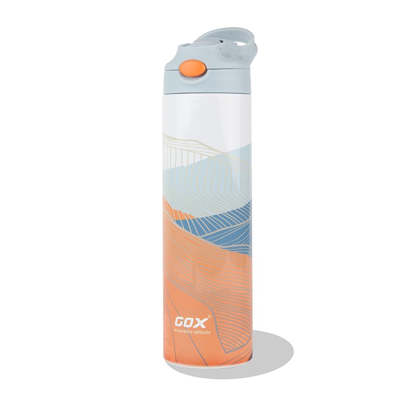 GOX China OEM Auto-open Lid Kids Vacuum Insulated Water Bottle With Straw