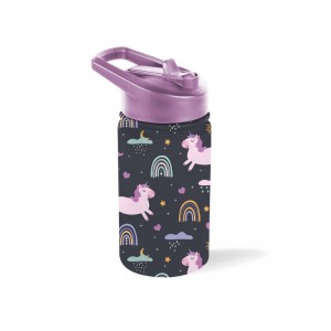 GOX China OEM Auto-open Lid Kids Vacuum Insulated Water Bottle with Straw