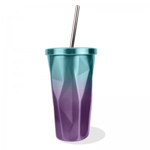 GOX China OEM Double Wall Tumbler with Stainless Steel Straw