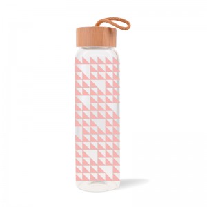 GOX China OEM Glass Water Bottle With Bamboo Lid