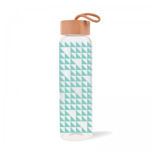 GOX China OEM Glass Water Bottle With Bamboo Lid