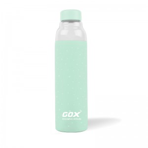 GOX China OEM Glass Water Bottle With Silicone Sleeve And Carry Grip