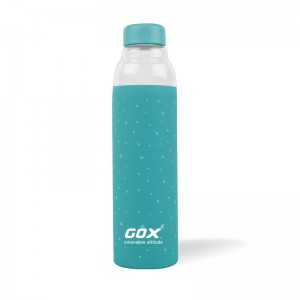 GOX China OEM Glass Water Bottle With Silicone Sleeve And Carry Grip