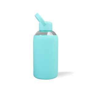 GOX China OEM Glass Water Bottle with Silicone Sleeve And Carry Grip