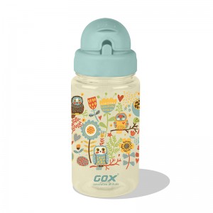 GOX China OEM Kids Water Bottle with Straw Lid