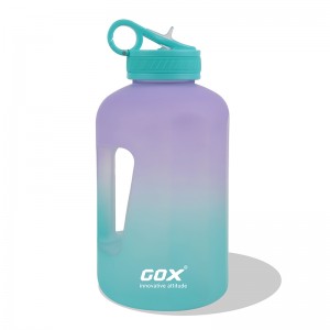 GOX OEM China BPA FREE Big Capacity Gym Water Bottle with Straw Lid with carry loop