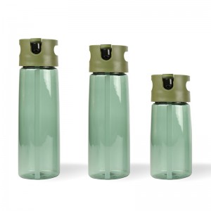 GOX China OEM Tritan Water Bottle with Straw Lid & carry handle