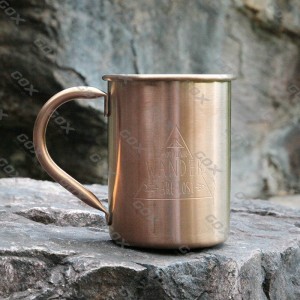 GOX  Stainless Steel Lined Copper Coffee Mug With Handle