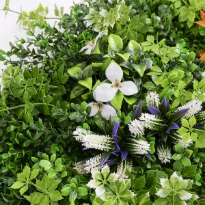 Pannello da parete per piante artificiali in plastica sintetica multicolore con erba milanese ed eucalipto resistente ai raggi UV