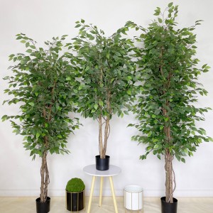 Wholesale Evergreen Indoor Dekorasyon Peke nga Banyan Plant Artipisyal nga Kahoy