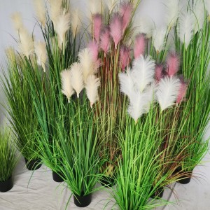 Artificial Grass Reed Grass Plants  Green Pennisetum Grasses Plant