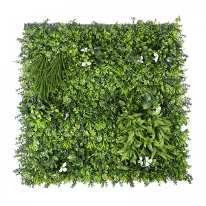 Τρισδιάστατο κατακόρυφο σύστημα Τεχνητό ψεύτικο φυτό Πυξάρι Πάνελ τοίχου Πράσινο γρασίδι