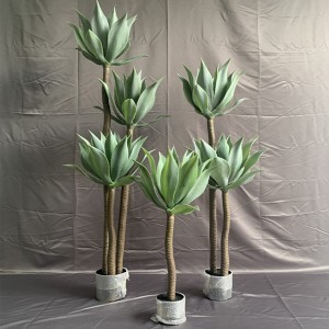 Artificial bonsai muti wetropical artificial agave chirimwa chekushongedza mukati mekunze kwebindu