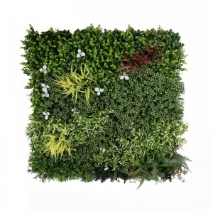 Пластикова огорожа із штучного зеленого самшиту, живопліт, штучна рослинна панель, трава, стіна