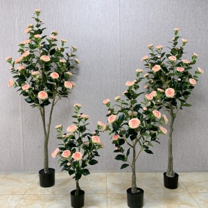 Pemë e simuluar e luleve të çajit artificial të trëndafilit për dekor dasmash në zyrën e shtëpisë