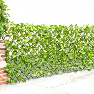 Ċint Retractable Espandibbli Faux Ivy Garden Fence Dekorazzjoni
