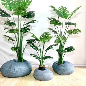 Natural artificial plants and trees faux Monstera bonsai for home garden decoration