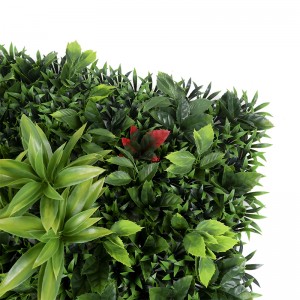 Anti-UV plastikinės dirbtinės gyvatvorės buksmedžio plokštės žaliųjų augalų vertikali sodo siena, skirta vidaus lauko dekoravimui