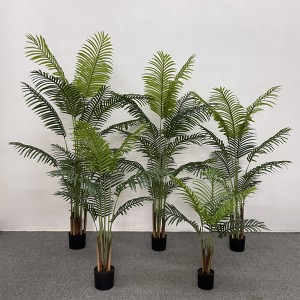Decoração de casa bonsai artificial atacado planta de palmeira de ornamento de plástico interno