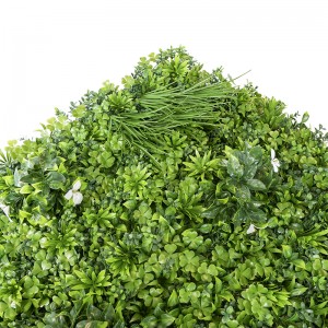 1*1m ຂາຍຍົກ Faux Boxwood Hedge Plant Fence Artificial Green Grass Wall for Vertical Garden Decor