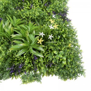 გარე მორთულობა გამწვანების სისტემა მწვანე ბალახის კედლის ტოპიარი მცენარეთა პანელი ხელოვნური ბზის ხეჯი