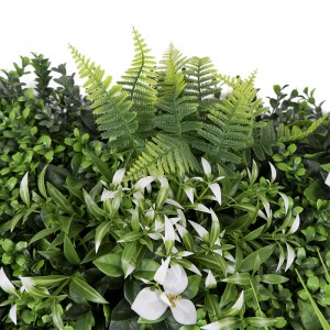 UV-skydd Lövverk Buxbom Häckpanel Konstgjorda växter Vägg Faux Grönt Gräs Vägg För Sekretess Vertikal Trädgård