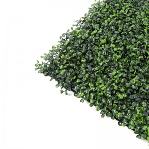 Anti-UV Plastic Leaf Plant Faux Boxwood Mat Green Foliage Panel Artificial Jasmine Grass Wall For Outdoor