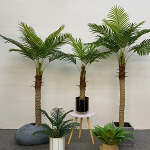 Kunstlik palmipuu Kodu kaunistamiseks kõrge simulatsiooniga kwai puu