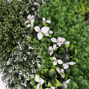 가짜 녹색 합성 잔디 회양목 패널 울타리 울타리 배경 인공 식물 잔디 벽
