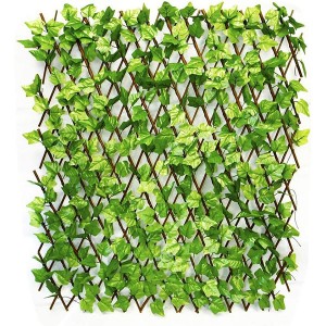 Haie artificielle en treillis de feuilles vertes pour décoration murale et décoration de jardin