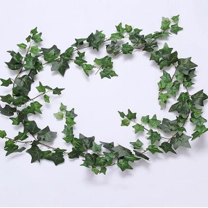2 м дълъг гирлянд от бръшлян изкуствена зеленина листа стена висящи изкуствени листа сватбен гирлянд