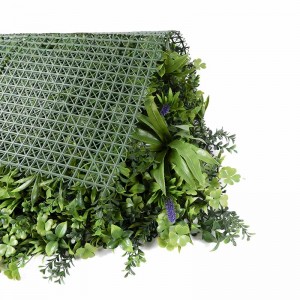 Dekorasi Luar Ruangan Plastik Boxwood Hedge Mat Panel Rumput Buatan Dinding Tanaman Latar Belakang