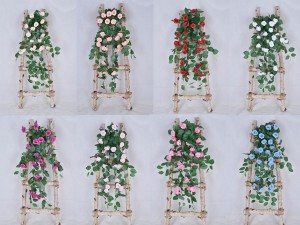 Decoració de casament/casament de plantes artificials per penjar a la paret de flors de rosa artificial