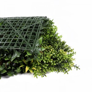 Υπαίθριο σκηνικό φυτών με πράσινο ματ πάνελ φράχτης από πυξάρι τεχνητό γρασίδι για κάθετο κήπο