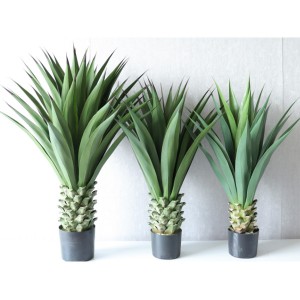 China Factory Plastic Bonsai Potted Crown Orchid Plant for Indoor Outdoor Decoration Artificial Agave Sisalana Tree