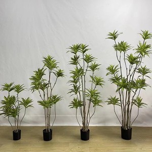 Nebatên xemilandî yên baxçê malê Lily Bamboo dara faux bonsai ya çêkirî ya hundurîn