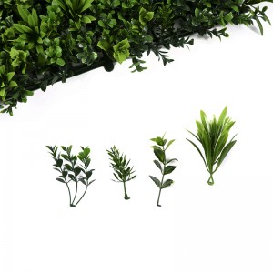 Fo Plastik Plant Jaden Decor Boxwood Panel Topiary Lizyè Green Atifisyèl Grass Plant Mi Pou Decor