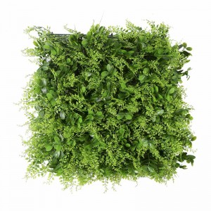 Indoor-Dekor, Kunststoff-Hintergrund, künstliche Wandbehangpflanzen und Grünpflanzen, vertikale grüne Graspflanzen, Wand für Heimdekoration