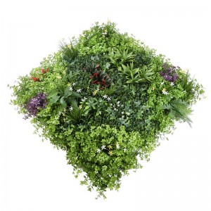 Анти-UV пластмасови изкуствени жив плет Чемширови панели Зелено растение Вертикална градинска стена за вътрешна външна декорация