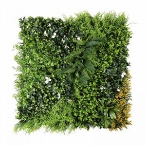 3D Fond Green Jungle Panel Faux Plant Lizyè Bwi Zèb Atifisyèl Mi pou Dekorasyon Maryaj Deyò