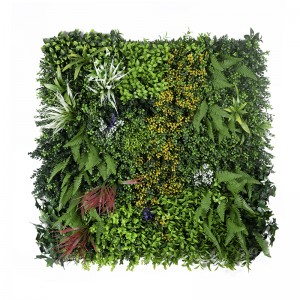 د ګوند شالید ډیکور عمودی باغ پلاستيکي شنه واښه مصنوعي دیوال نباتات پینل
